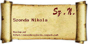Szonda Nikola névjegykártya